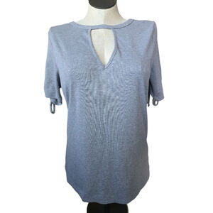 Torrid Gray Ribbed Short Sleeve Tee with Lace-Up Detail 2X